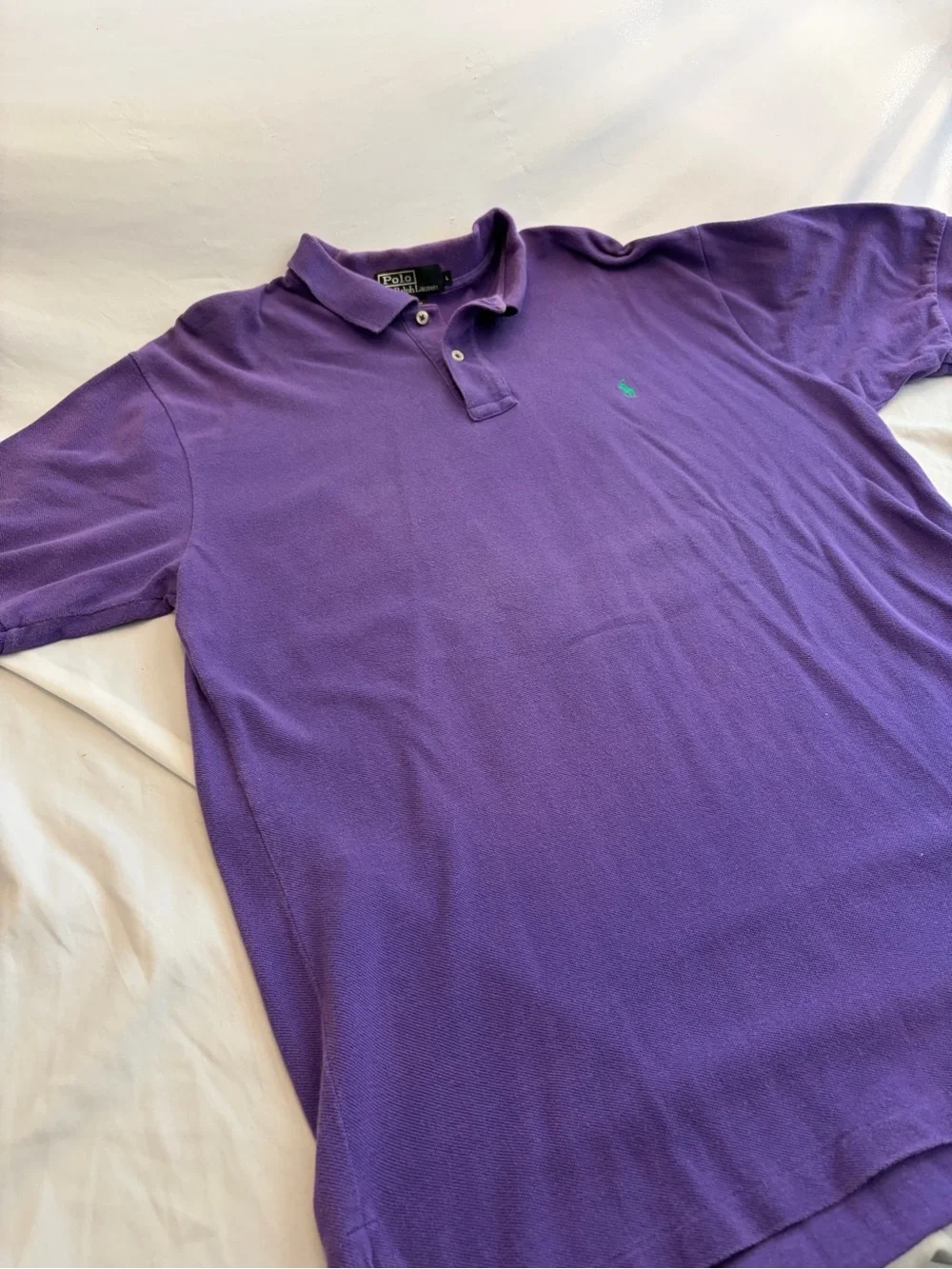 Ralph Lauren Purple Polo Shirt with Green Pony Size Large